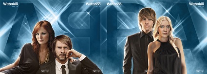 Versión horizontal del afiche falso sobre la película de ABBA "Waterloo".